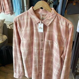 Marine Layer Lightweight Plaid Cord Shirt - Pink Plaid
